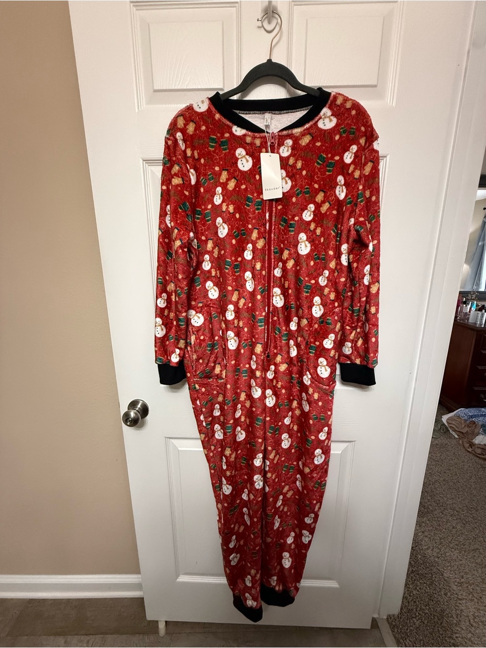 Ugly Christmas Sweater Onesie with Pockets
